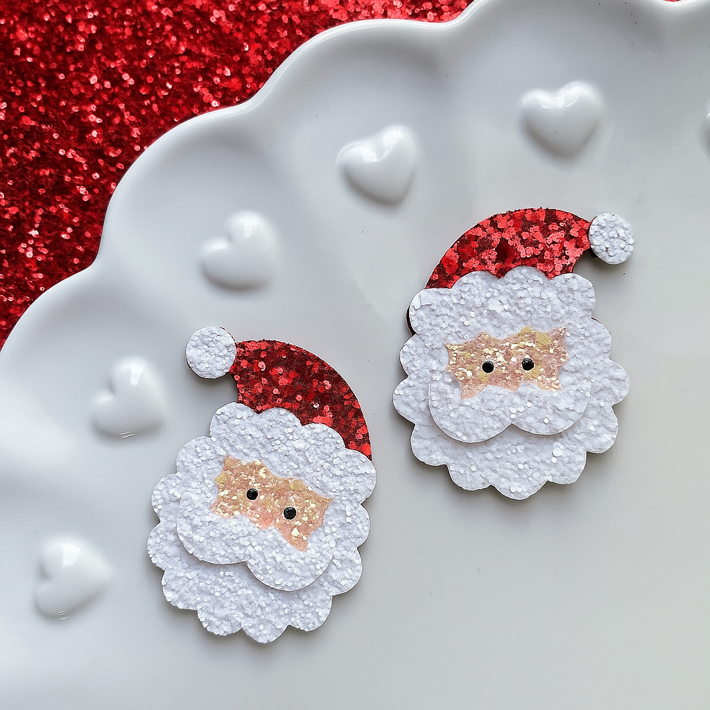 Glitter Santa Bow W Red Hat