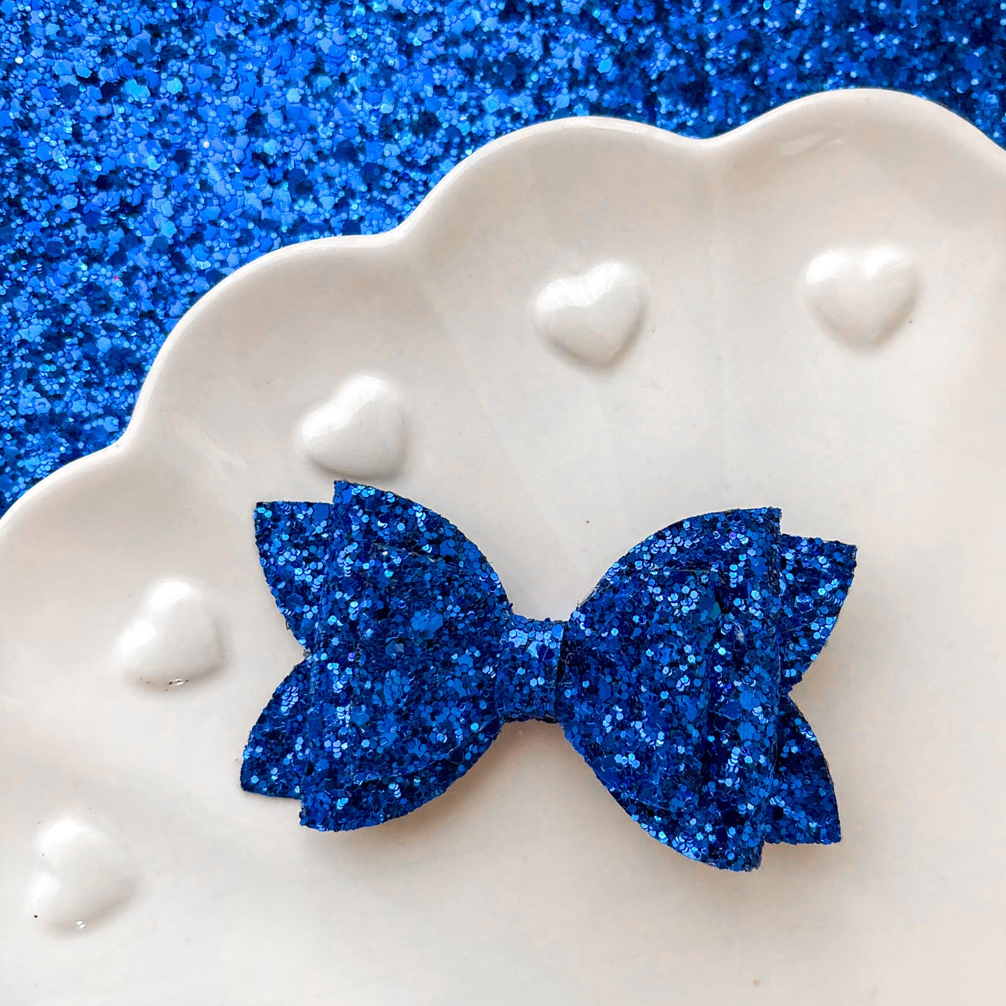 Royal Blue Glitter Bow