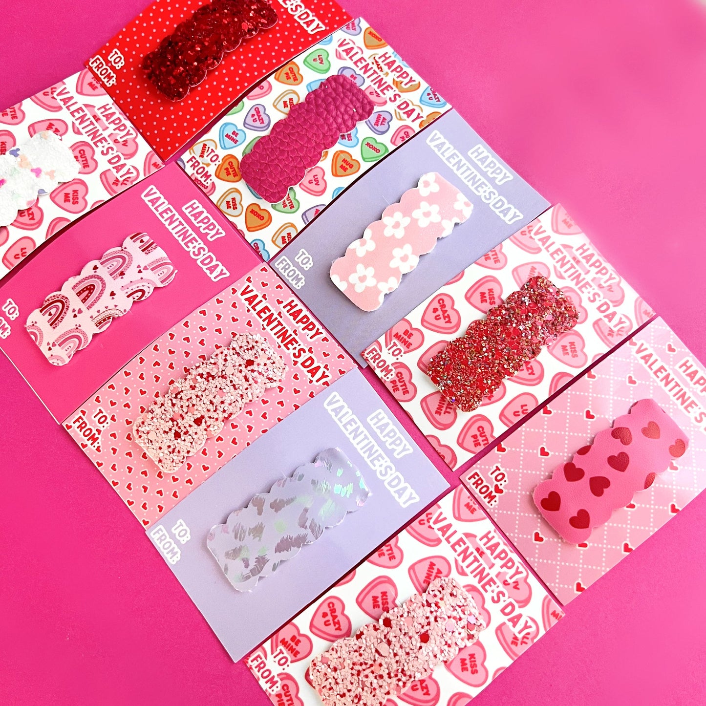Mystery Valentine's Day Snap Clips With To & From Card