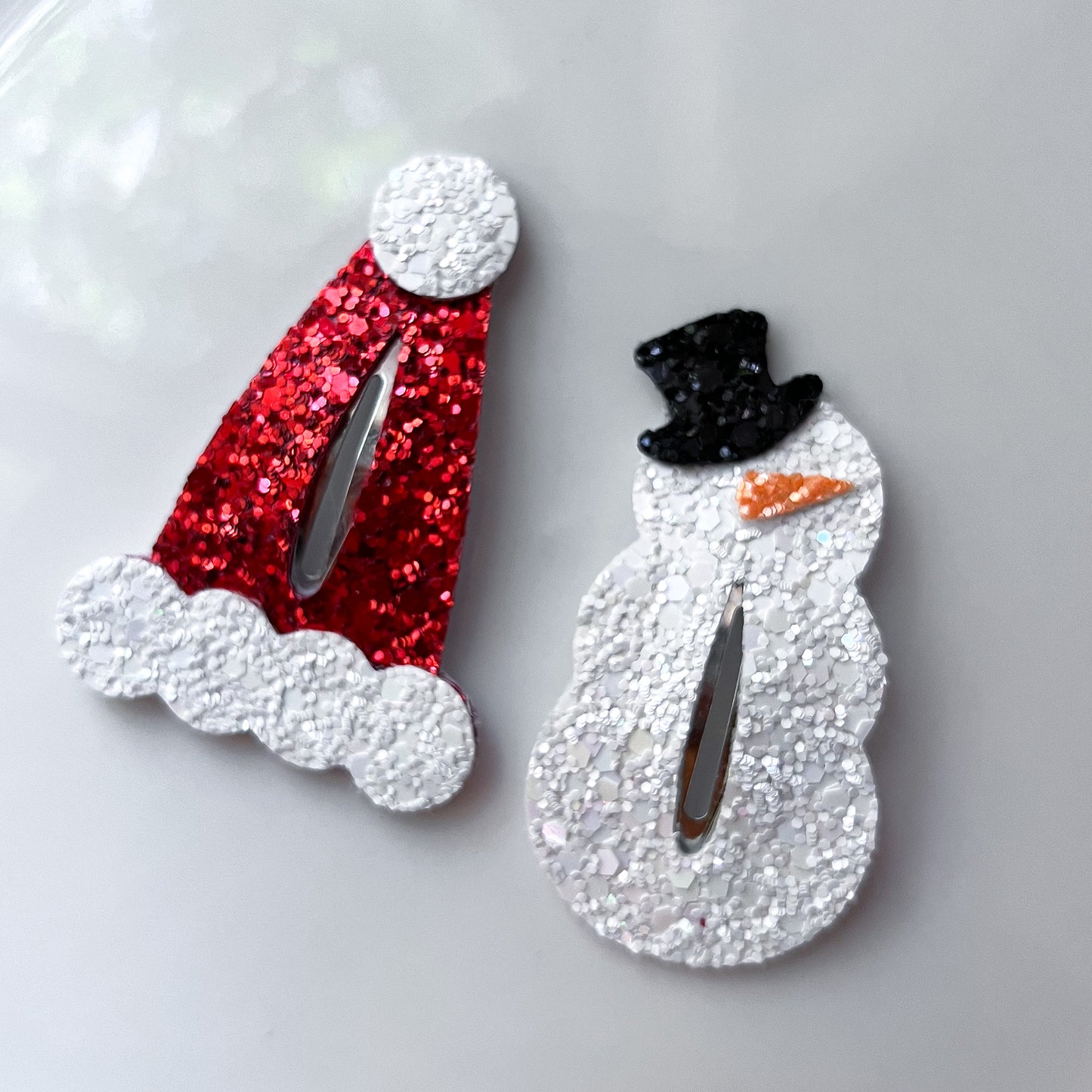 Glitter Santa's Hat Snap Clip