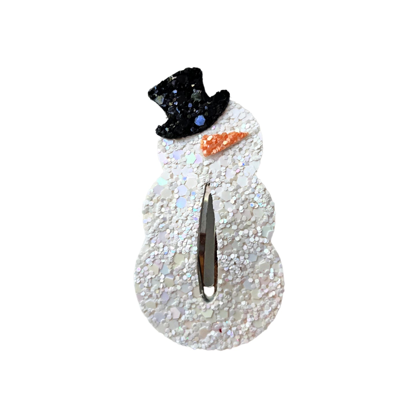 Glitter Snowman Snap Clip