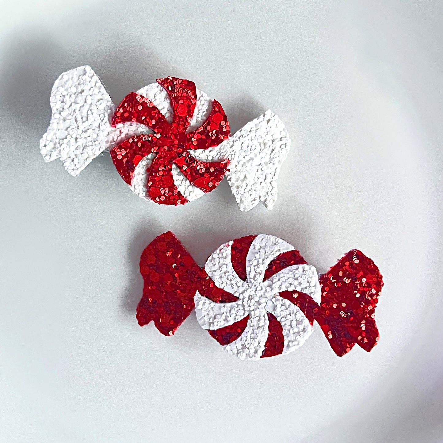 Red & White Peppermint Candy Hair Bows