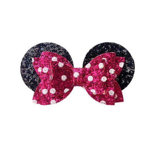 Hot Pink Mouse Ears Bow