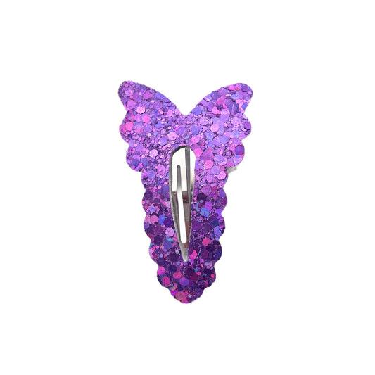 Dark Purple Holo Butterfly Snap Clip