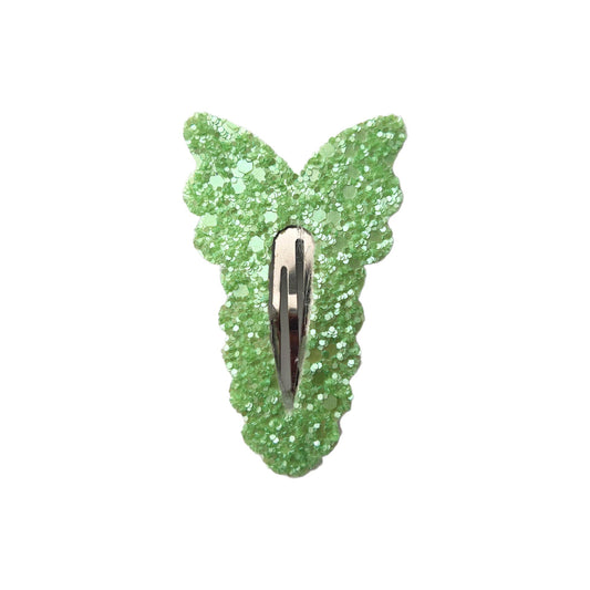 Light Green Glossy Butterfly Snap Clip