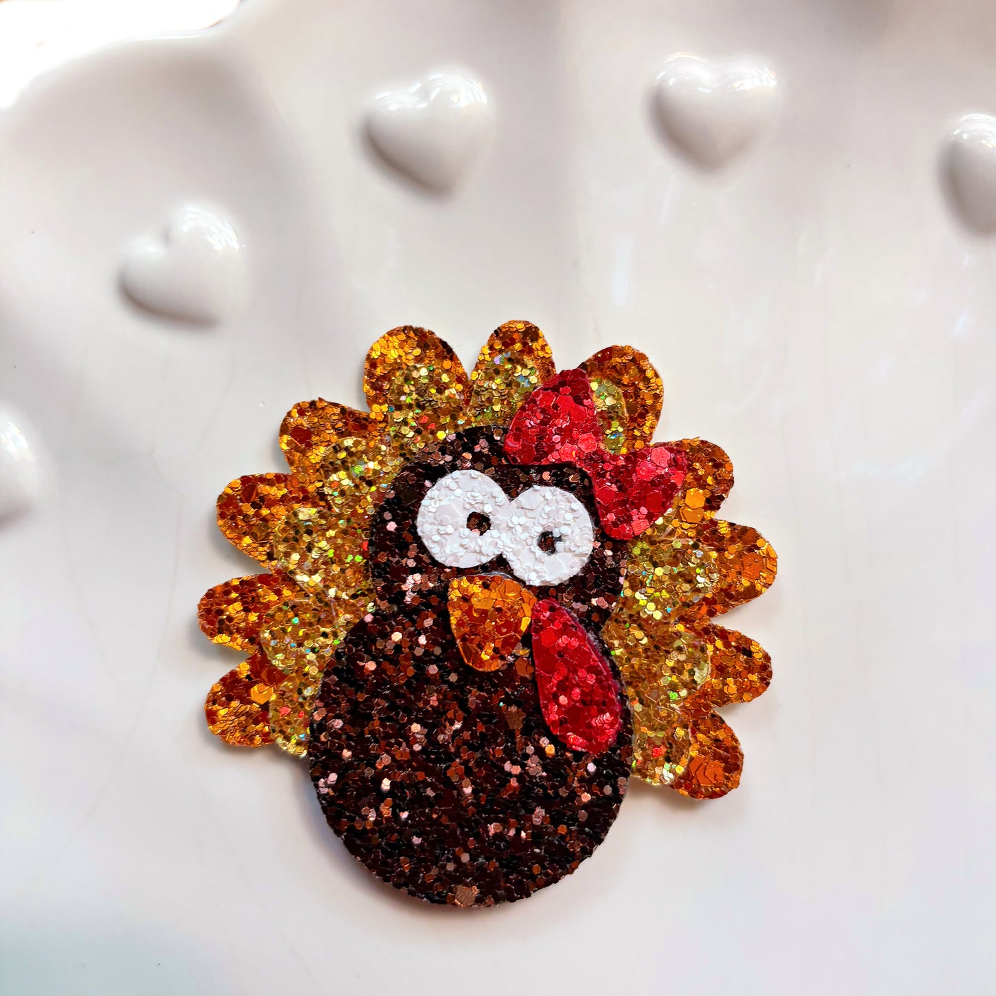 Glitter Turkey Hair Bow