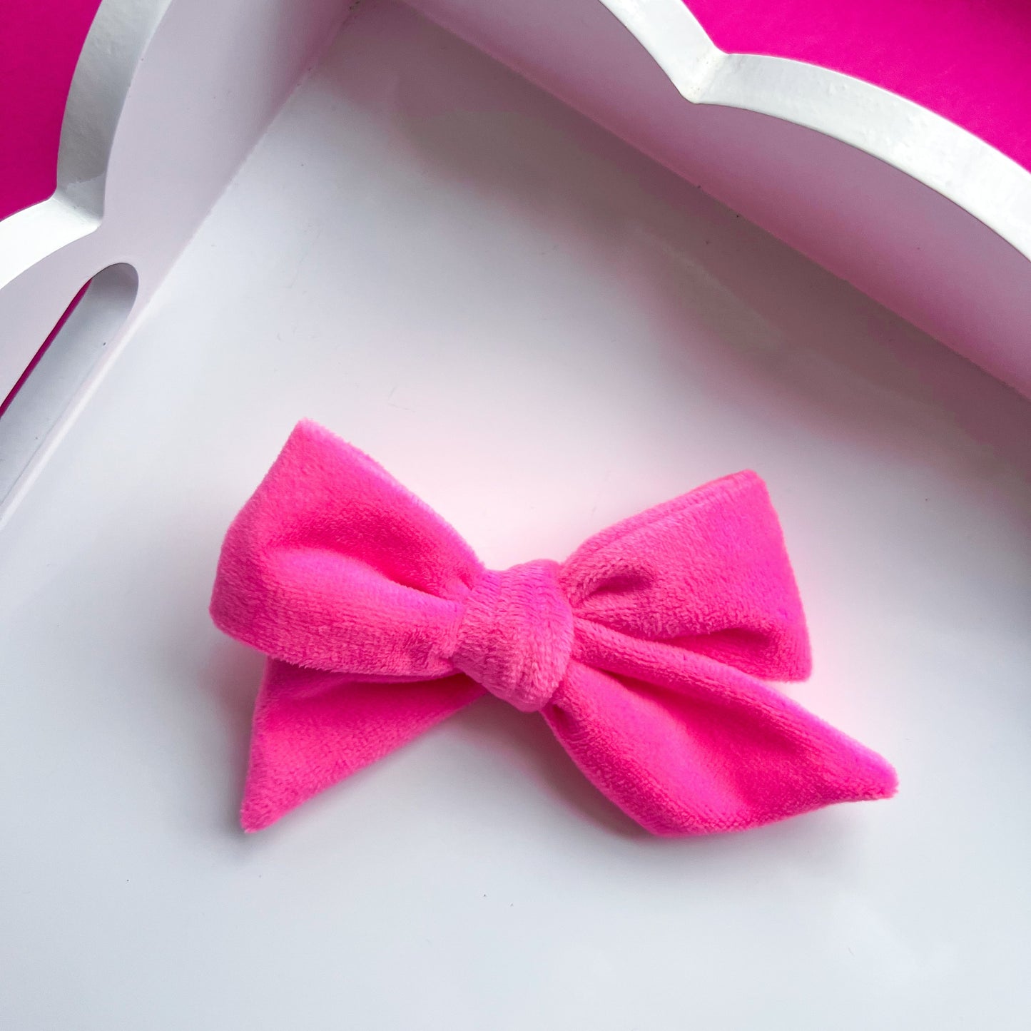 Pink Velvet Hair Bow