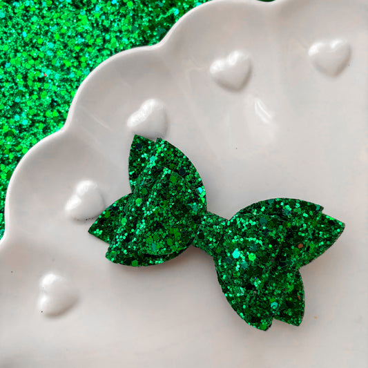 Green Glitter Bow
