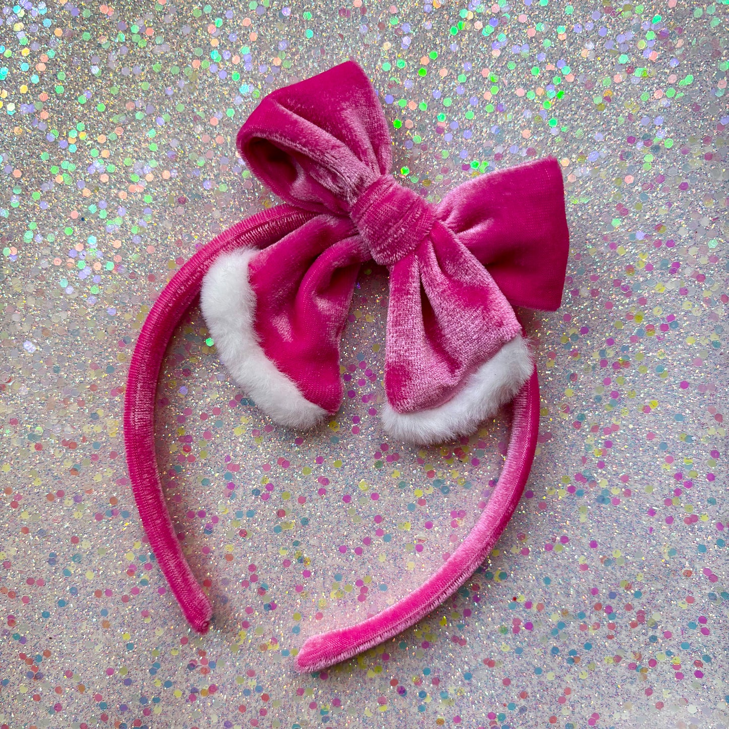 Pink Santa Velvet Headband