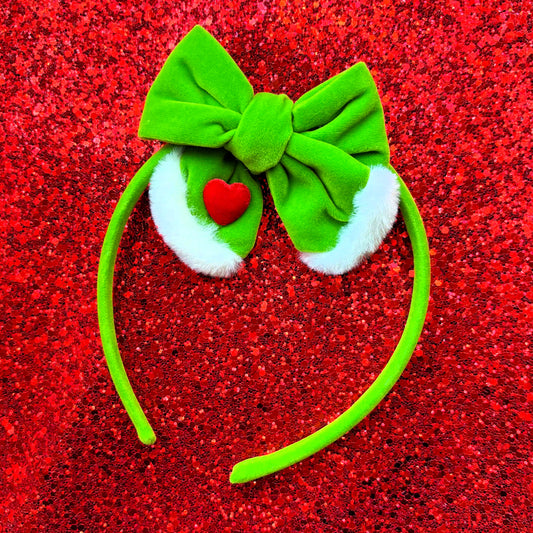 Green Velvet Headband