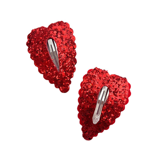 Red Heart Shaped Snap Clip