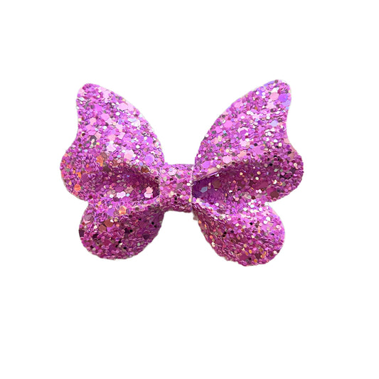 Orchid Glitter Butterfly Bow