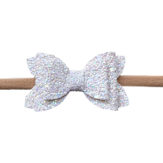 Snow White Baby Bow - 2.5 Inch Sparkling New Baby 